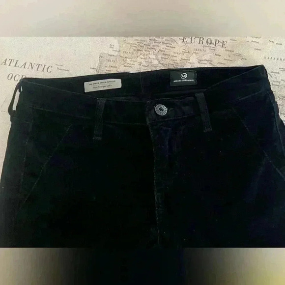 AG Goldschmied Stevie Ankle Jodhpur Slim Straight Ankle Mid Rise Black Cord 26 - Picture 3 of 10